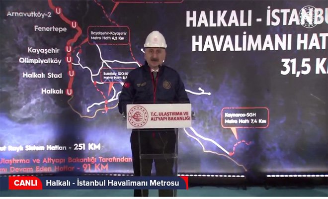  Halkalı-İstanbul Havalimanı Metrosu TBM Töreni(video)