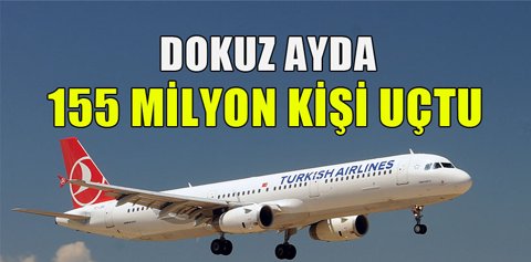 2013'ün ilk 9 ayında 115 milyon yolcu uçtu 