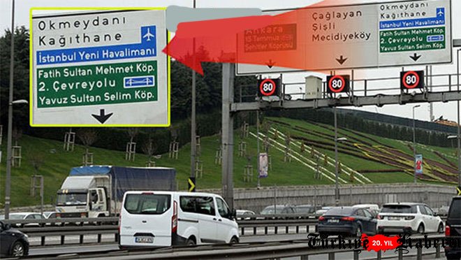3. Havalimanı da, karayollarındaki yönlendirme levhasında yerini aldı.