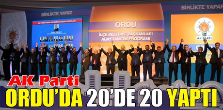 AK Parti Ordu'da 20'de 20 yaptı 