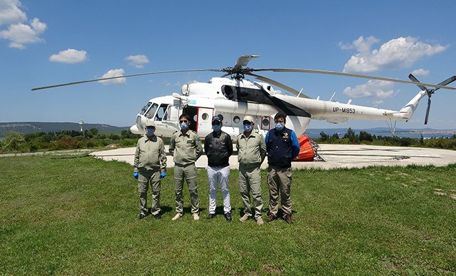 Çanakkale'de yangın helikopteri göreve başladı