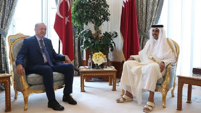 Cumhurbaşkanı Erdoğan, Katar Emiri Şeyh Temim ile görüştü