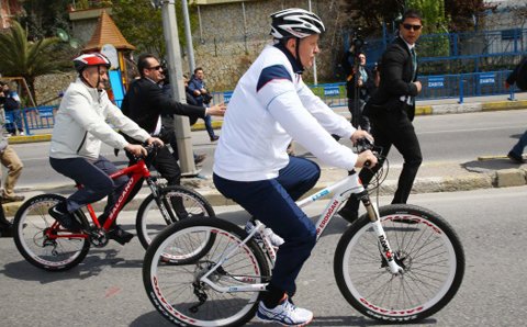 Cumhurbaşkanı Erdoğan pedal çevirdi