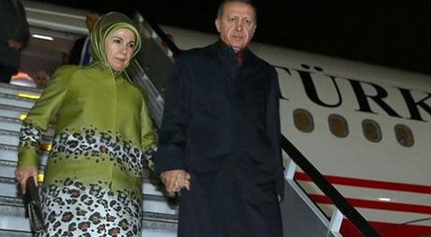 Cumhurbaşkanı Erdoğanın uçağı inemedi