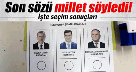 Cumhurbaşkanlığı seçim sonuçları