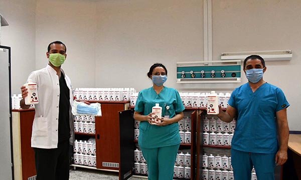 Devlet hastanesi, kendi dezenfektanını üretiyor