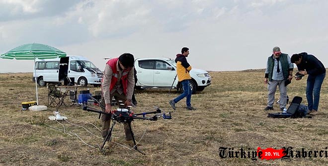Dron ile manyetometre cihazı kullanıldı