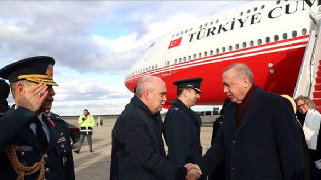 Erdoğan'ın uçağı Washington'a indi!