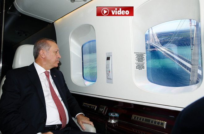 Erdoğan, Yavuz Sultan Selim Köprüsü'nü havadan inceledi