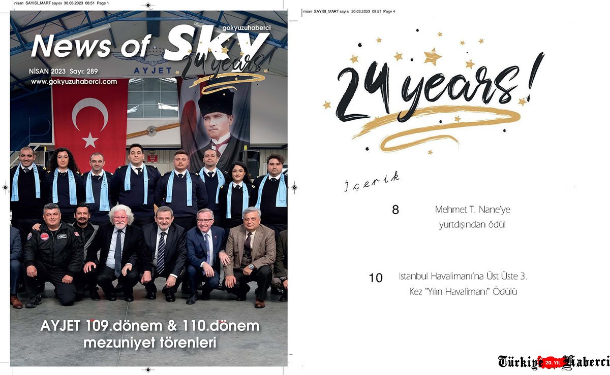 Gururla dolu 24 yıl “NEWS OF SKY“ Gökyüzü Haberci Dergisi