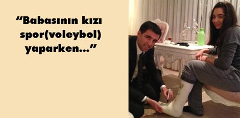 Hakan Şükür'den kızına alçı imzası