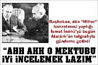 Başbakan Erdoğan Yine İnönü'den Bahsetti!
