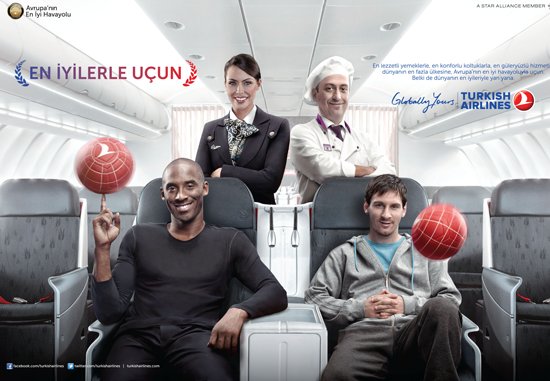Messi ve Kobe Bryant,THY için buluştu