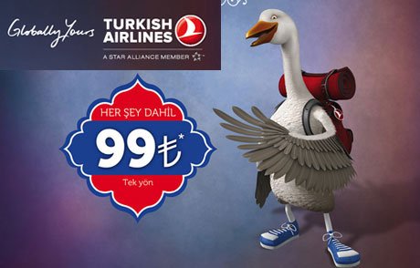 THY'de tüm iç hatlar herşey dahil 99TL… 