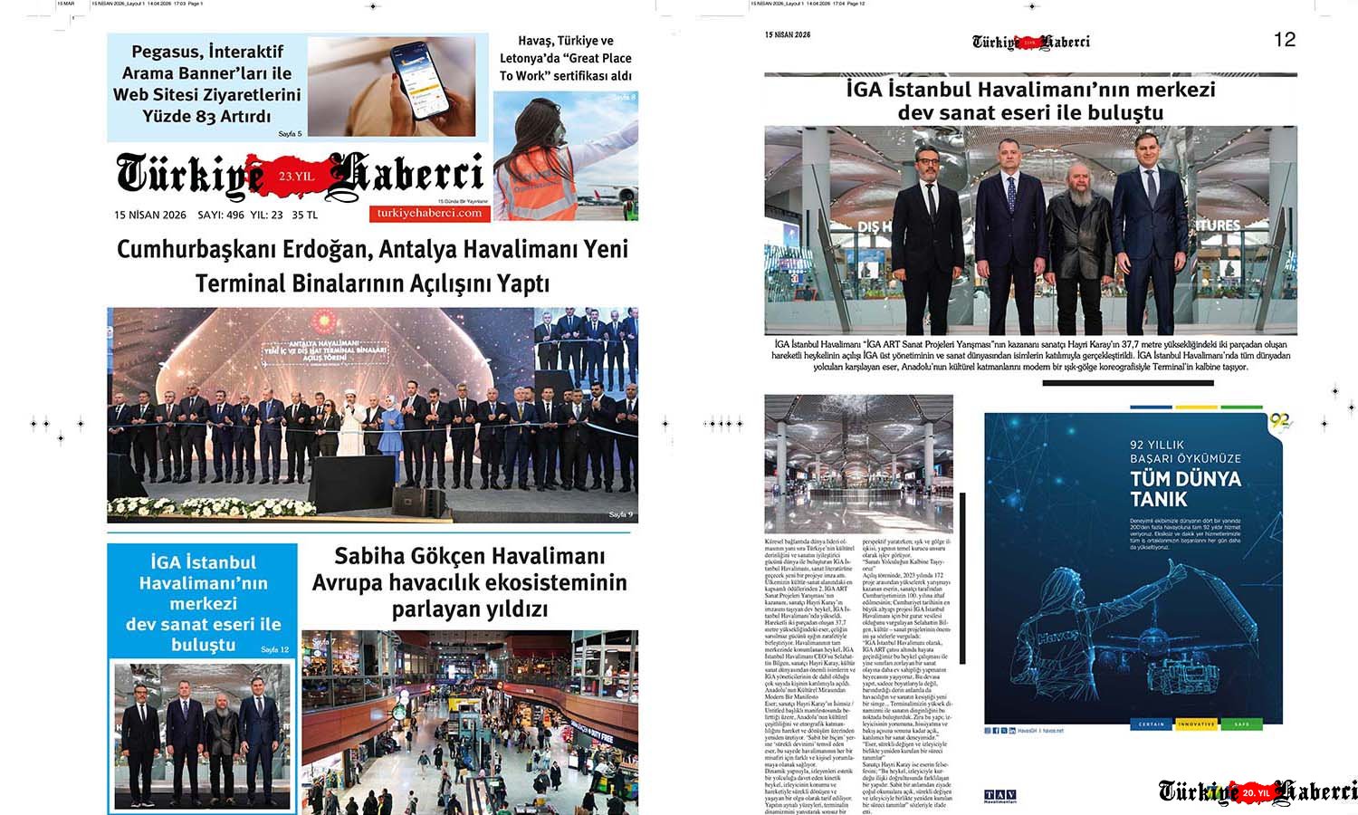 ✈️ Türkiye Haberci 15 Nisan Sayısı Çıktı!