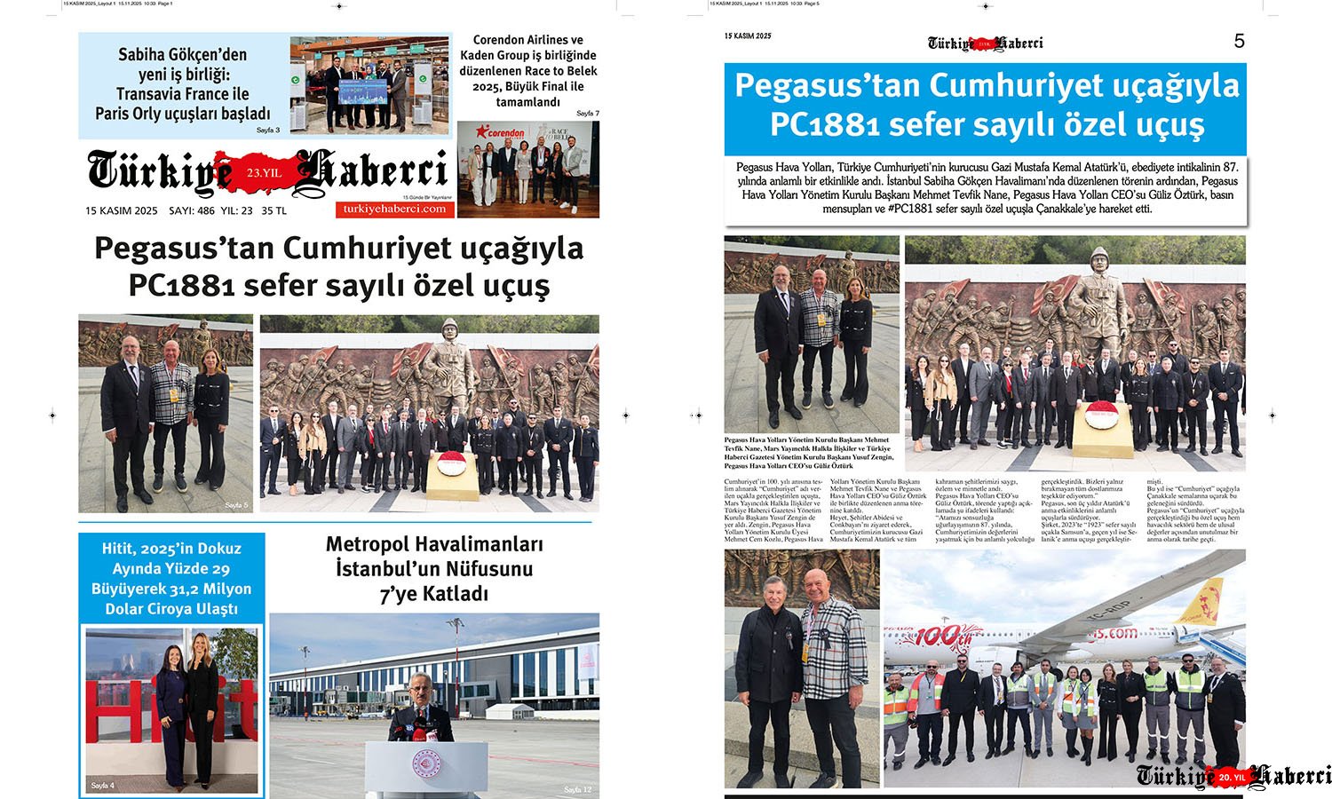 Türkiye Haberci Gazetesi’nin 15 Kasım Sayısı Yayında!