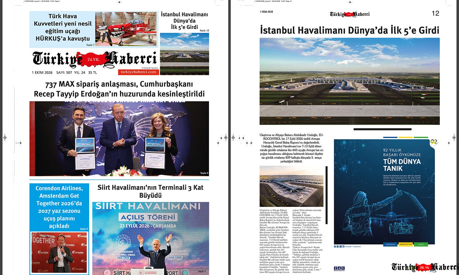 ✈️ Türkiye Haberci’nin 1 Ekim Sayısı Yayında!