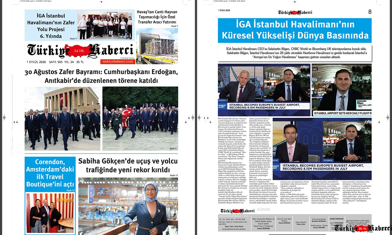 ✈️ Türkiye Haberci’nin 1 Eylül Sayısı Yayında!
