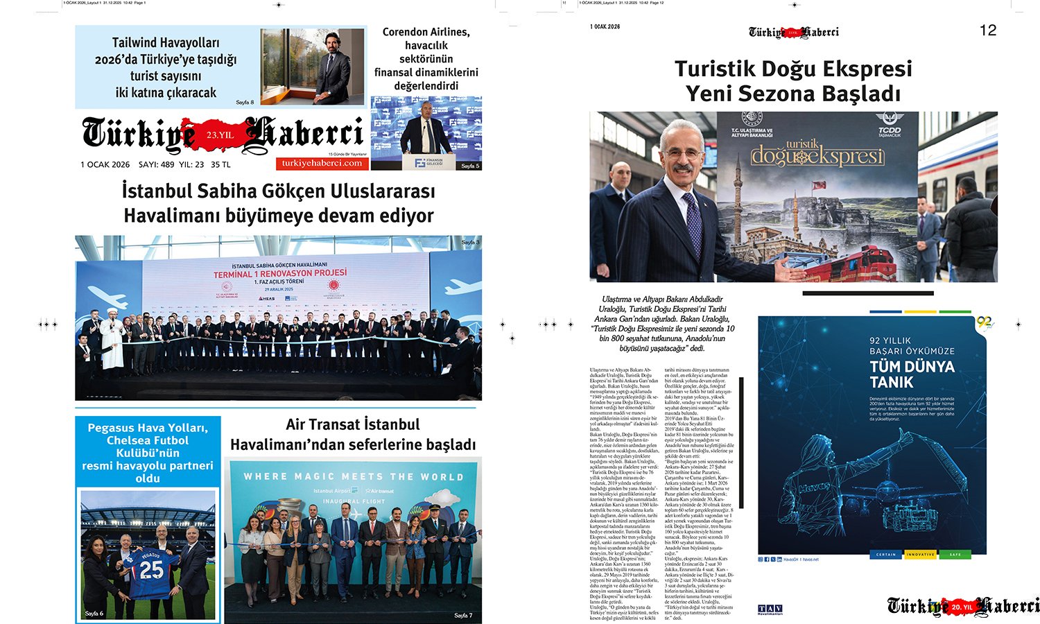  Türkiye Haberci’nin 1 Ocak Sayısı Yayında!