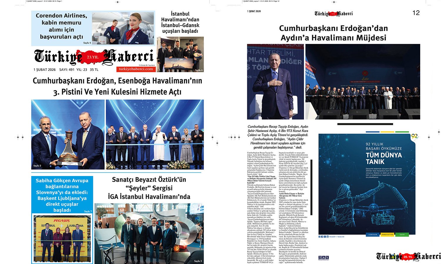 ✈️ Türkiye Haberci’nin 1 Şubat sayısı çıktı!