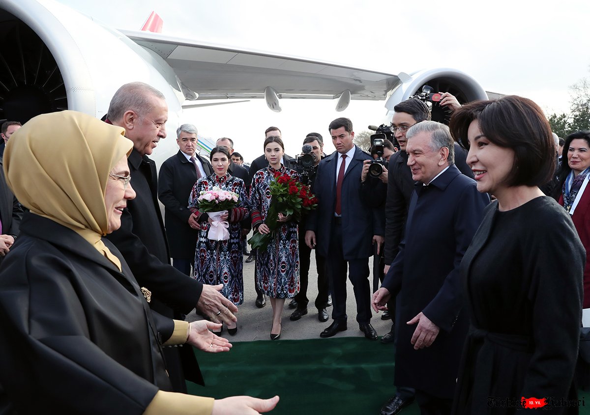 Cumhurbaşkanı Erdoğan ve eşi Emine Erdoğan, Özbekistan’da