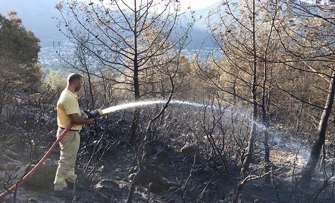 #Fethiye'de yerleşim yerinde yangın çıktı