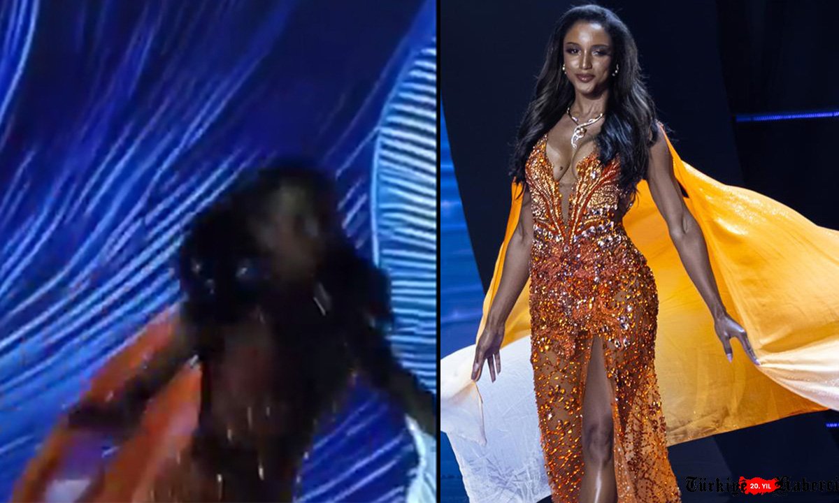 (video)Miss Universe Jamaika Güzeli Sahnede Düştü!